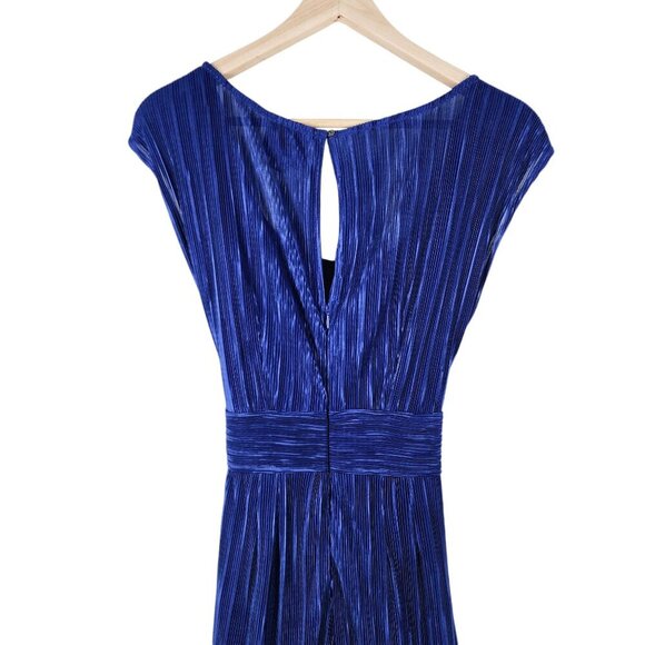 Anthropologie Maeve Sonata Pleated Jumpsuit Blue Tied Women's Size 6 Textured - Picture 8 of 16